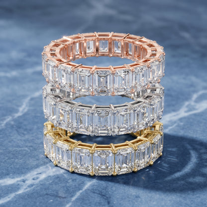 Emerald Cut Lab Grown Diamond Ring in Platinum