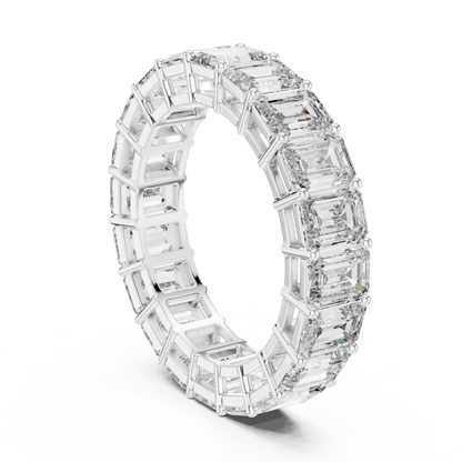Emerald Cut Lab Grown Diamond Ring in White Gold