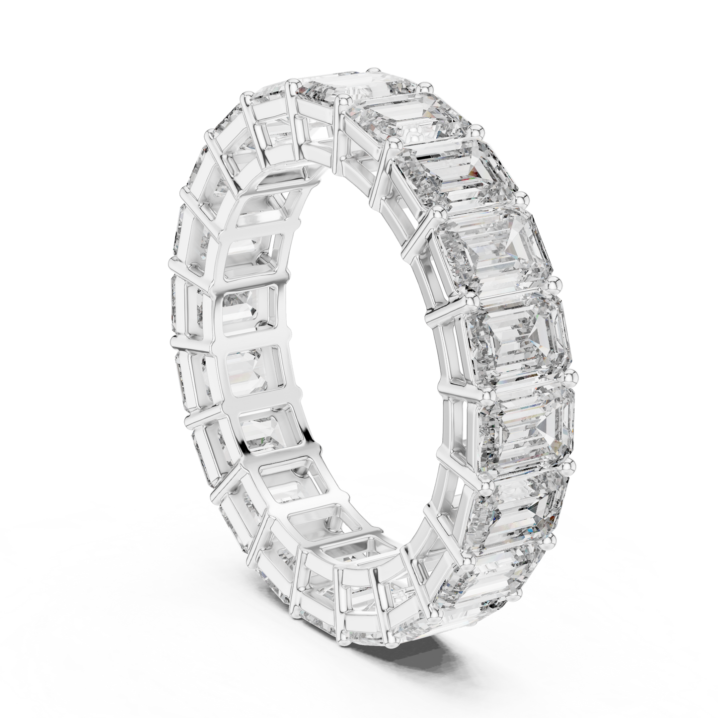 Emerald Cut Lab Grown Diamond Ring in Platinum