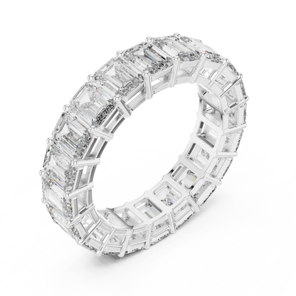Emerald Cut Lab Grown Diamond Ring in White Gold