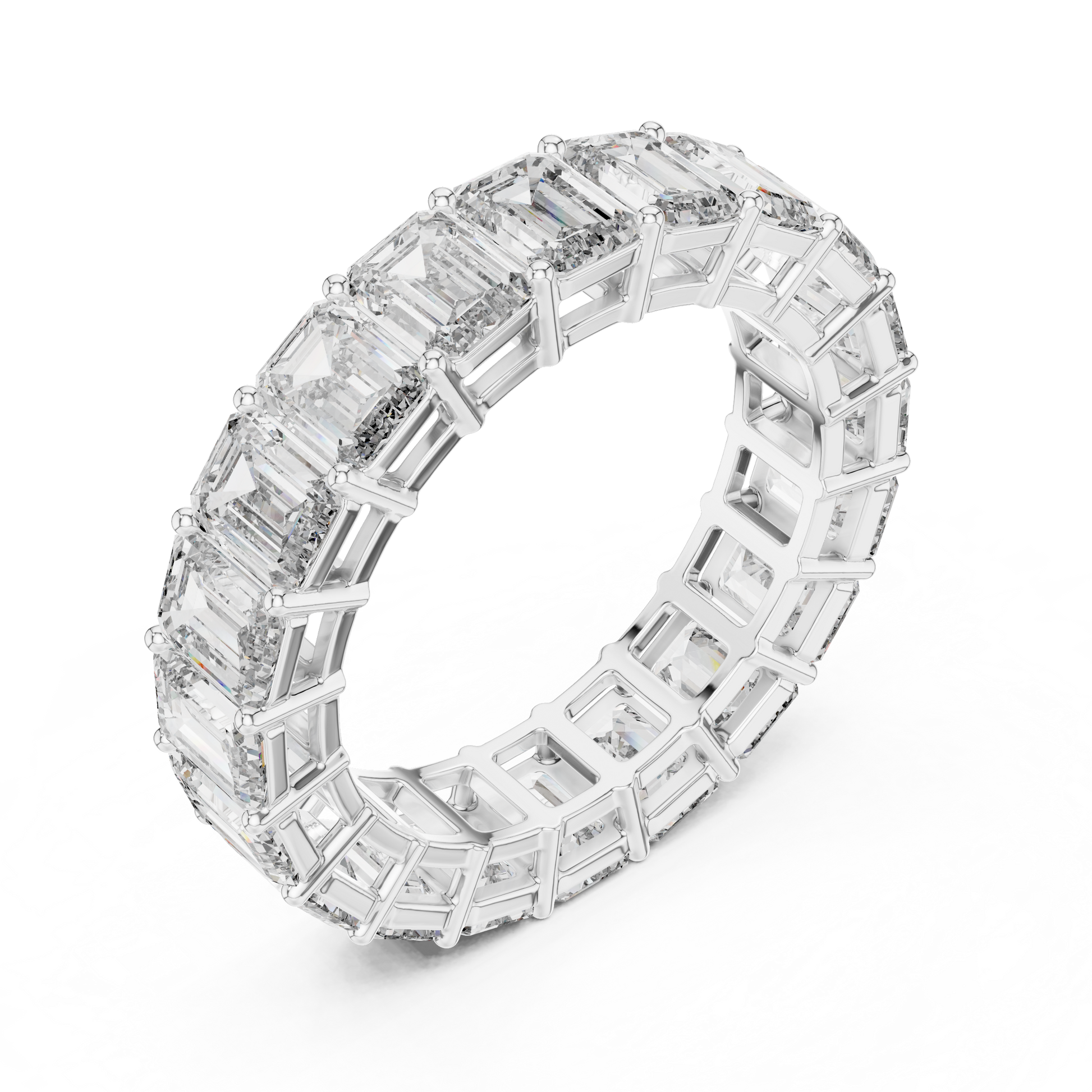 Emerald Cut Lab Grown Diamond Ring in Platinum