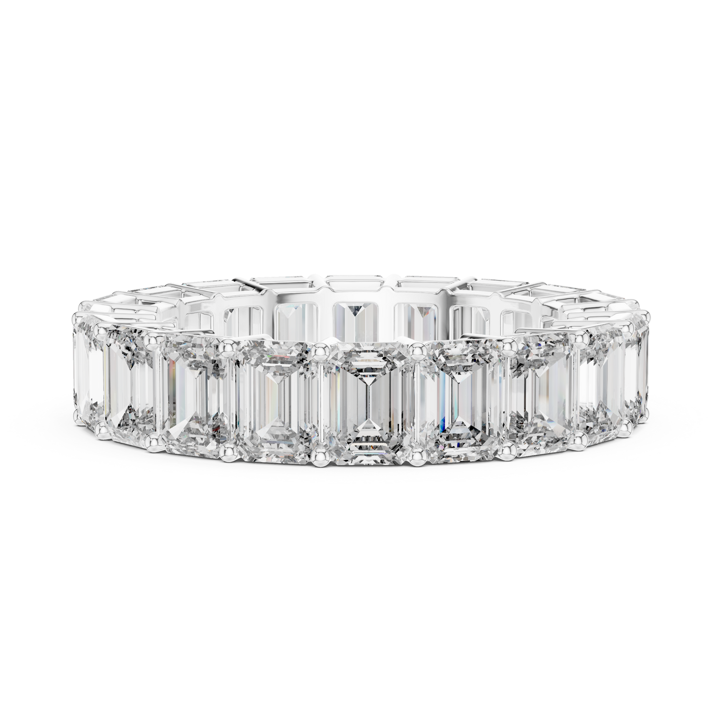 Emerald Cut Lab Grown Diamond Ring in White Gold