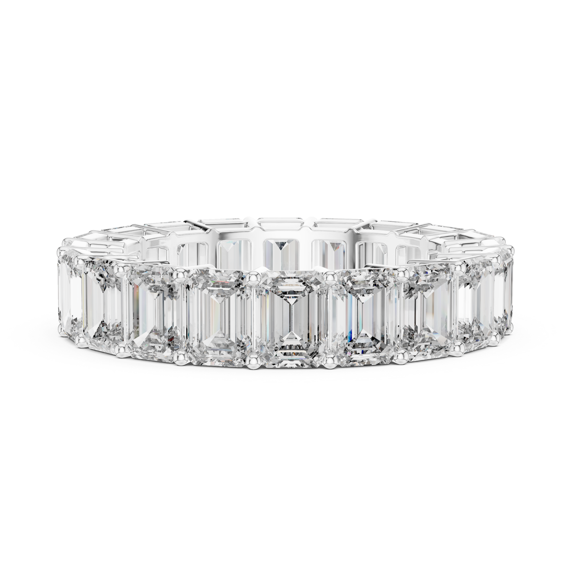 Emerald Cut Lab Grown Diamond Ring in White Gold