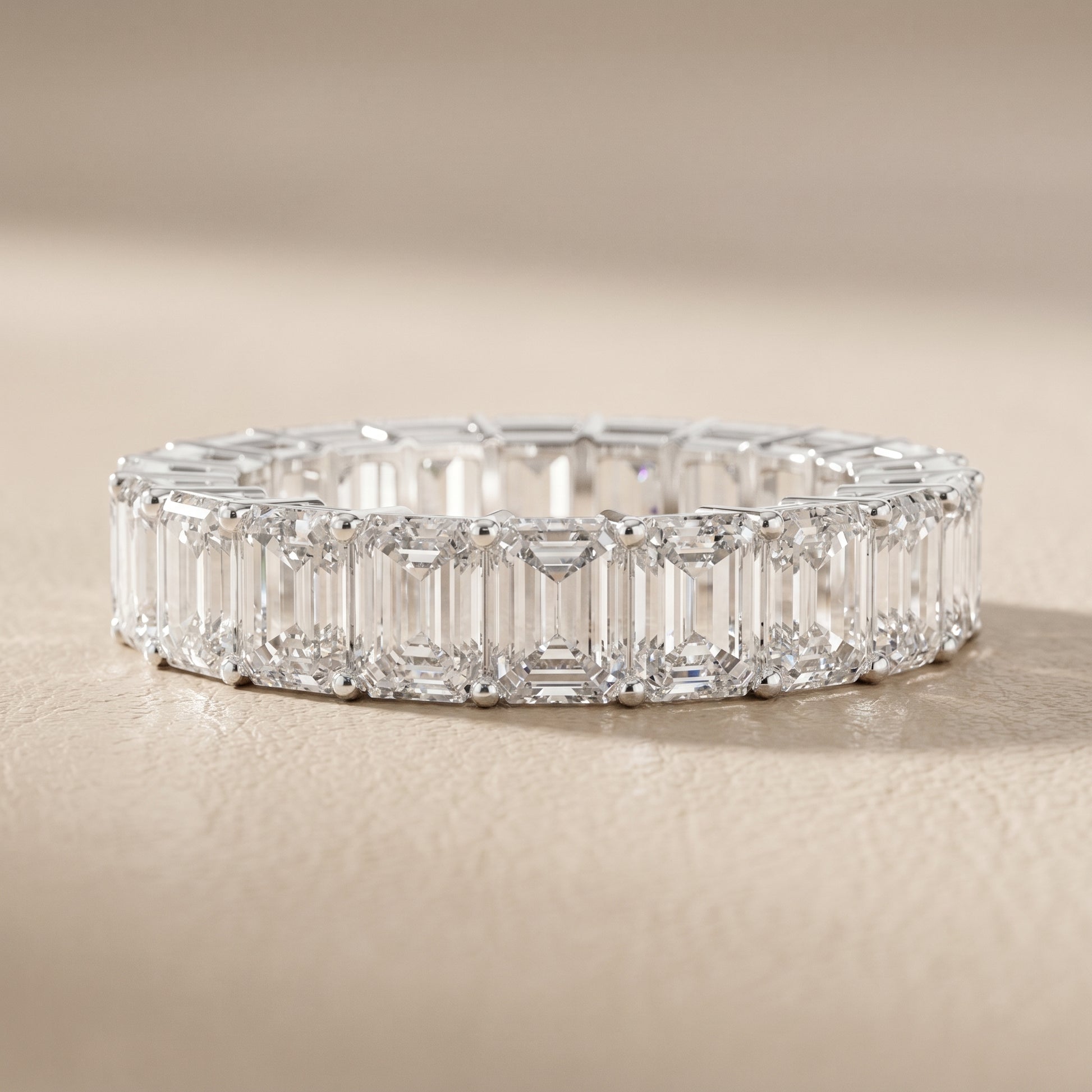 Emerald Cut Lab Grown Diamond Ring in Silver