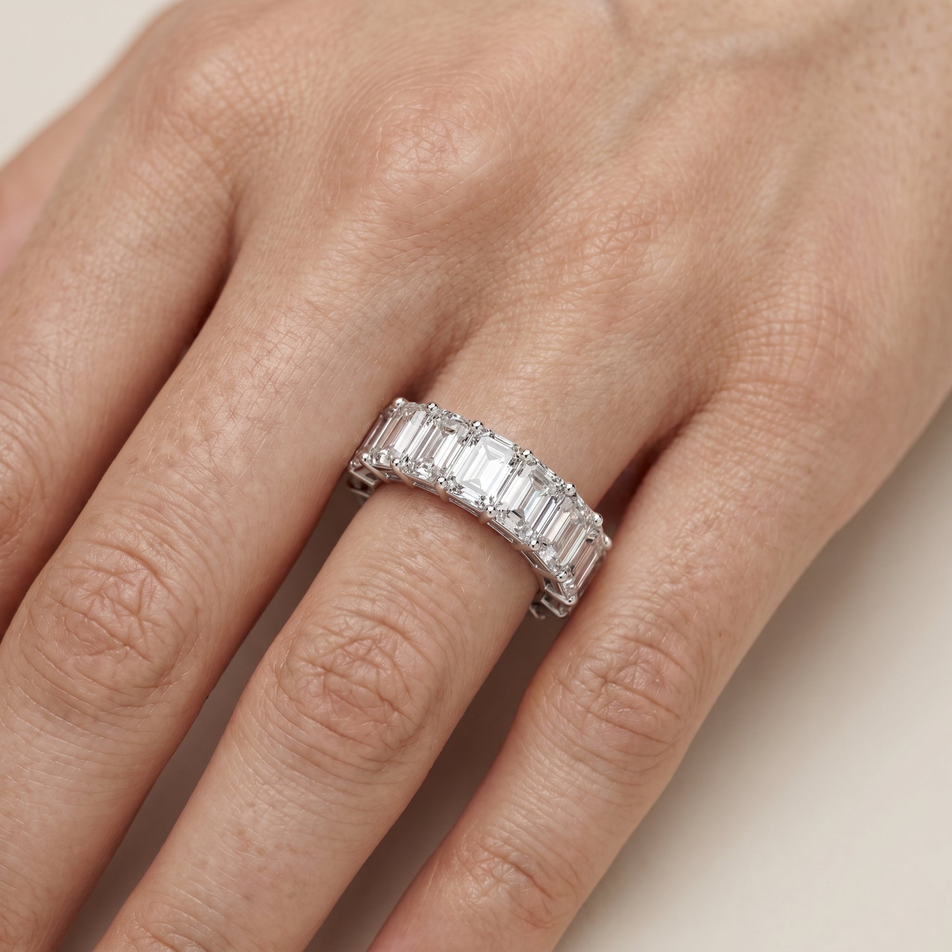 Emerald Cut Lab Grown Diamond Ring in Platinum