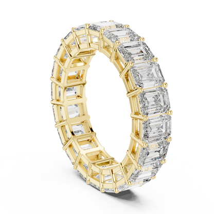 Emerald Cut Lab Grown Diamond Ring in Yellow Gold