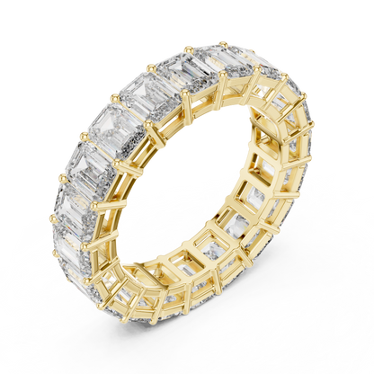 Emerald Cut Lab Grown Diamond Ring in Yellow Gold