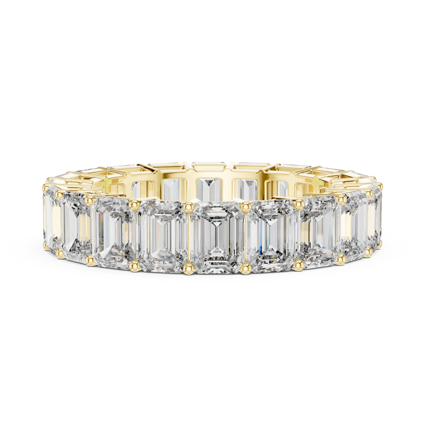 Emerald Cut Lab Grown Diamond Ring in Yellow Gold