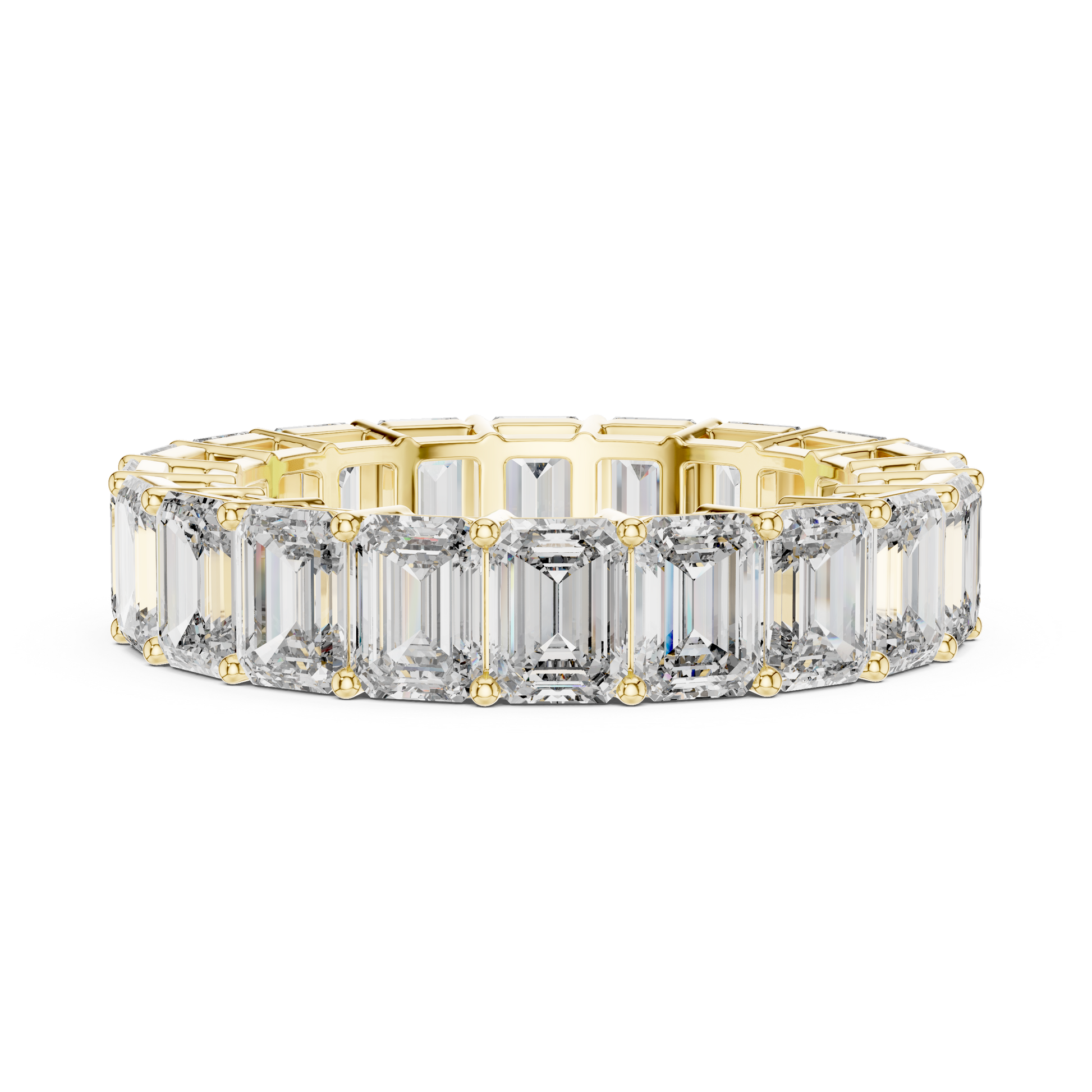 Emerald Cut Lab Grown Diamond Ring in Yellow Gold