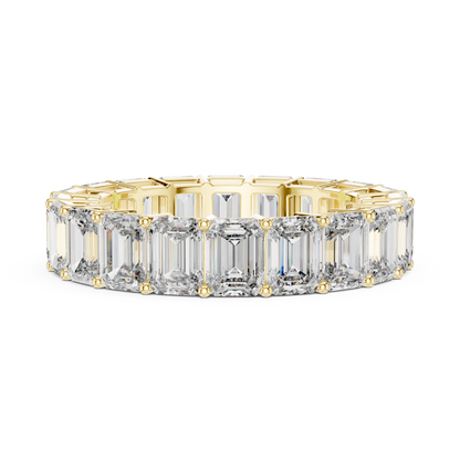 Emerald Cut Lab Grown Diamond Ring in Yellow Gold