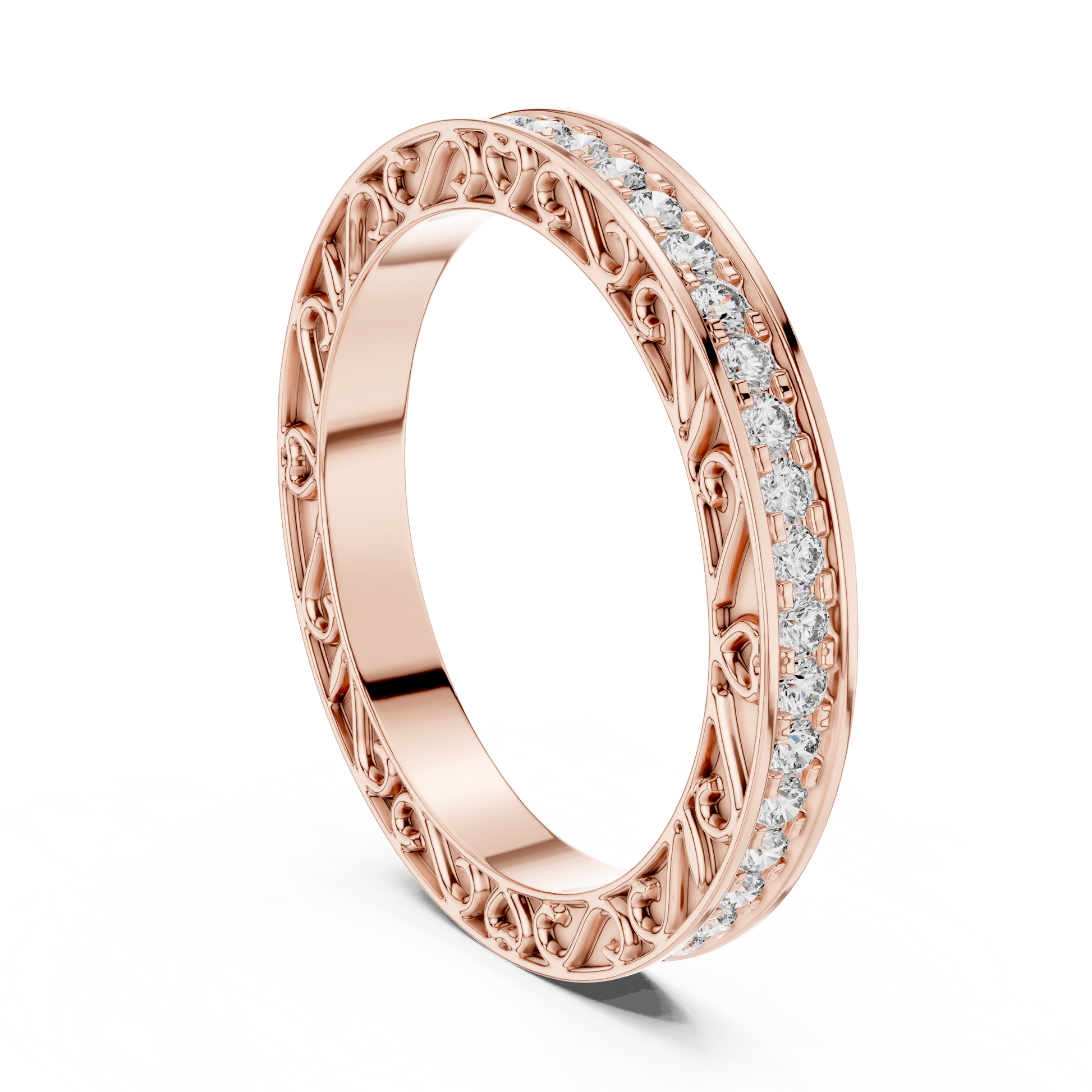 Round Cut Lab Grown Diamond Ring in Rose Gold