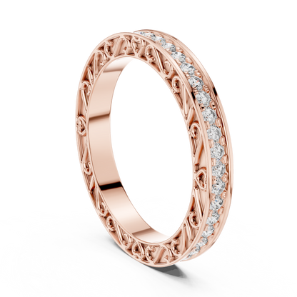 Round Cut Lab Grown Diamond Ring in Rose Gold