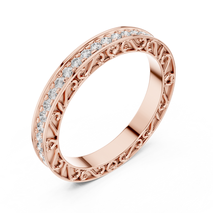 Round Cut Lab Grown Diamond Ring in Rose Gold