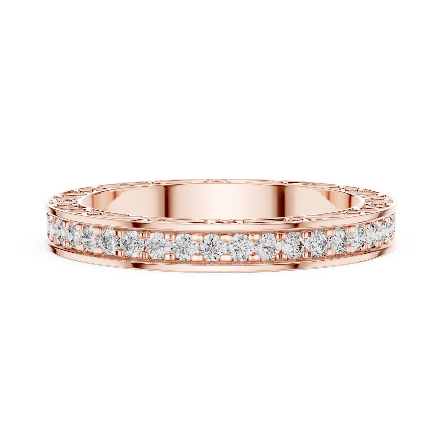 Round Cut Lab Grown Diamond Ring in Rose Gold