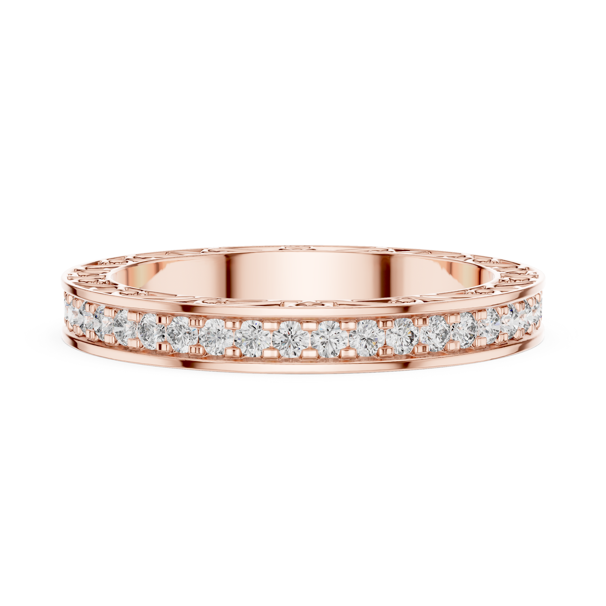 Round Cut Lab Grown Diamond Ring in Rose Gold