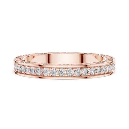 Round Cut Lab Grown Diamond Ring in Rose Gold
