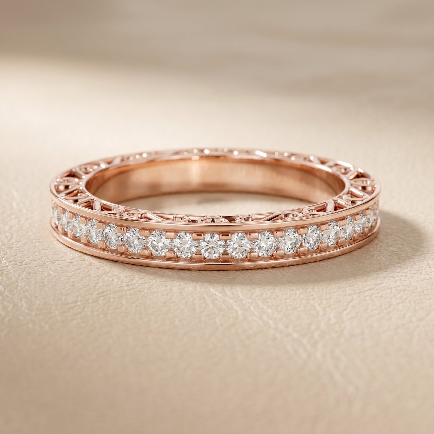 Round Cut Lab Grown Diamond Ring in Rose Gold