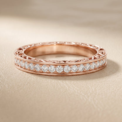 Round Cut Lab Grown Diamond Ring in Rose Gold