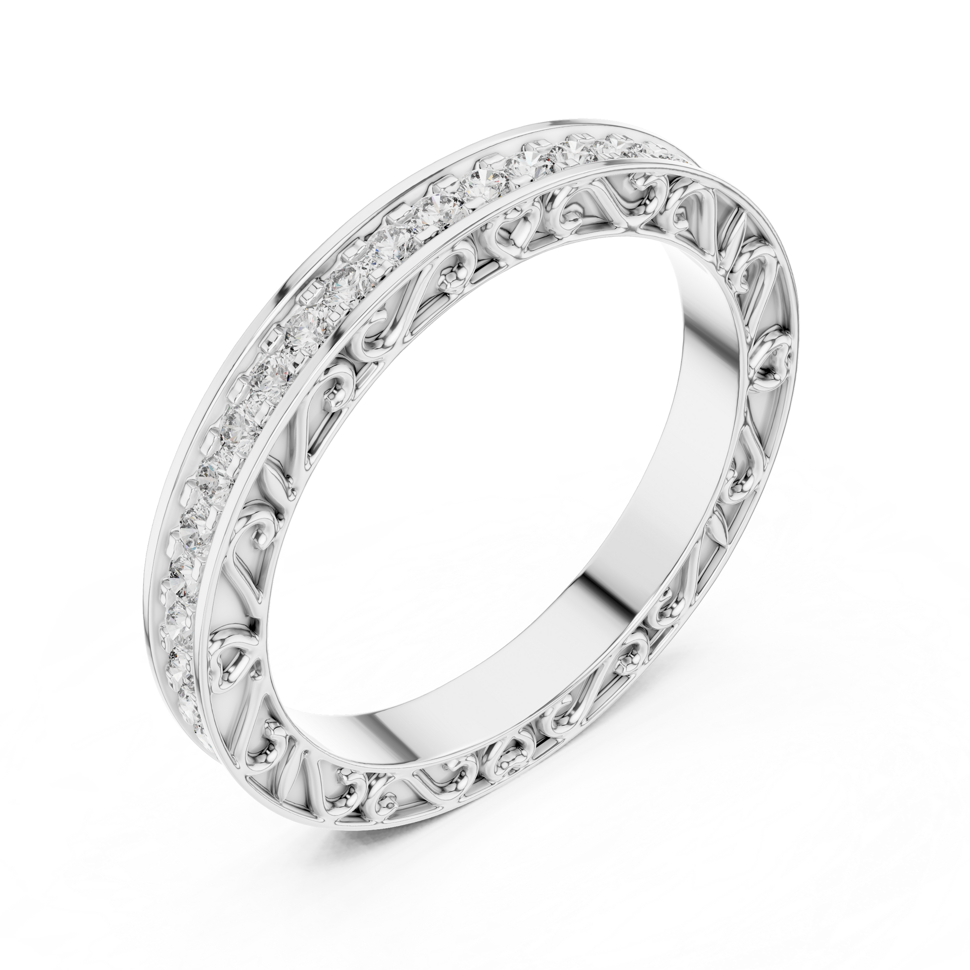 Round Cut Lab Grown Diamond Ring in Platinum