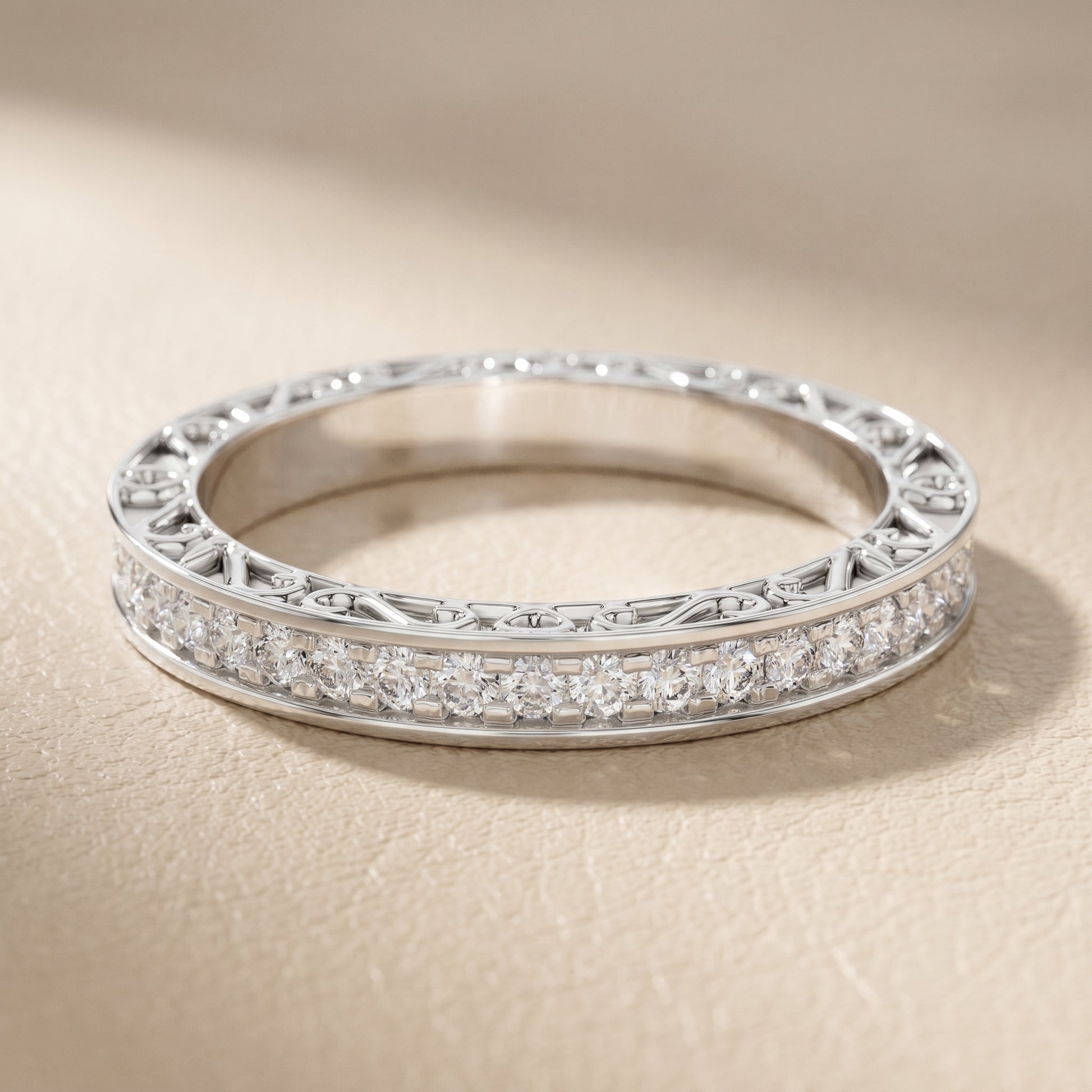 Round Cut Lab Grown Diamond Ring in Platinum