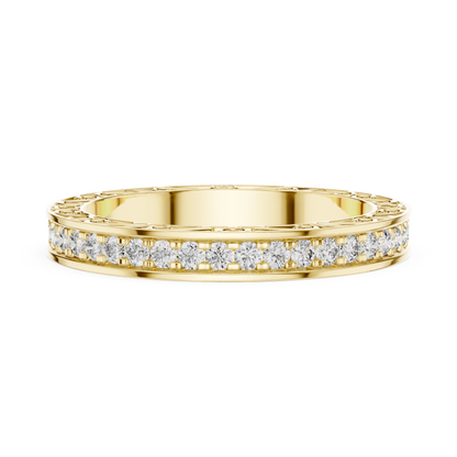 Round Cut Lab Grown Diamond Ring in Yellow Gold