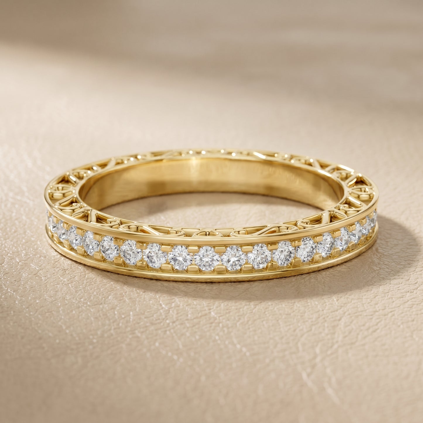 Round Cut Lab Grown Diamond Ring in Yellow Gold