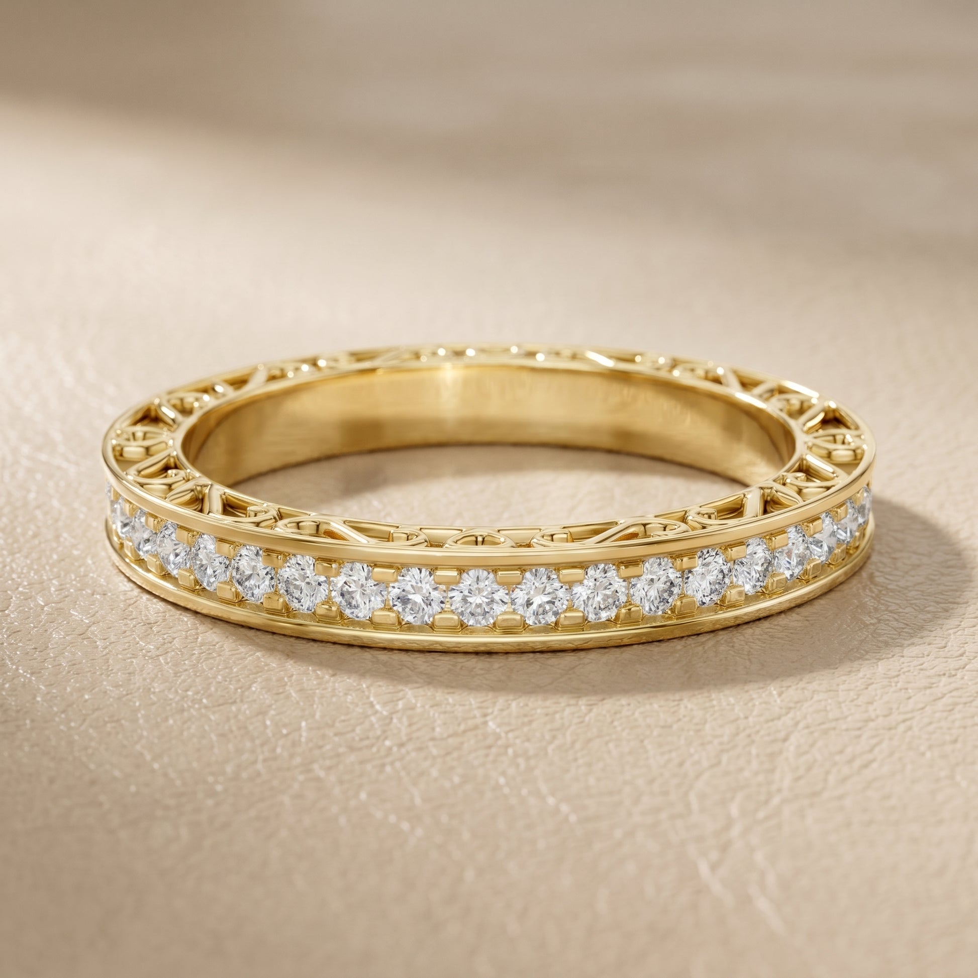 Round Cut Lab Grown Diamond Ring in Yellow Gold
