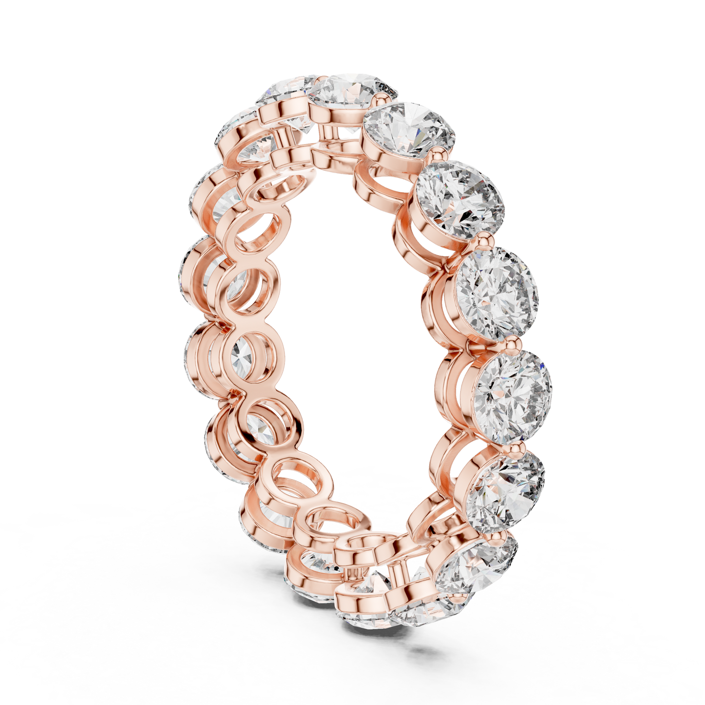 Round Cut Lab Grown Diamond Ring in Rose Gold