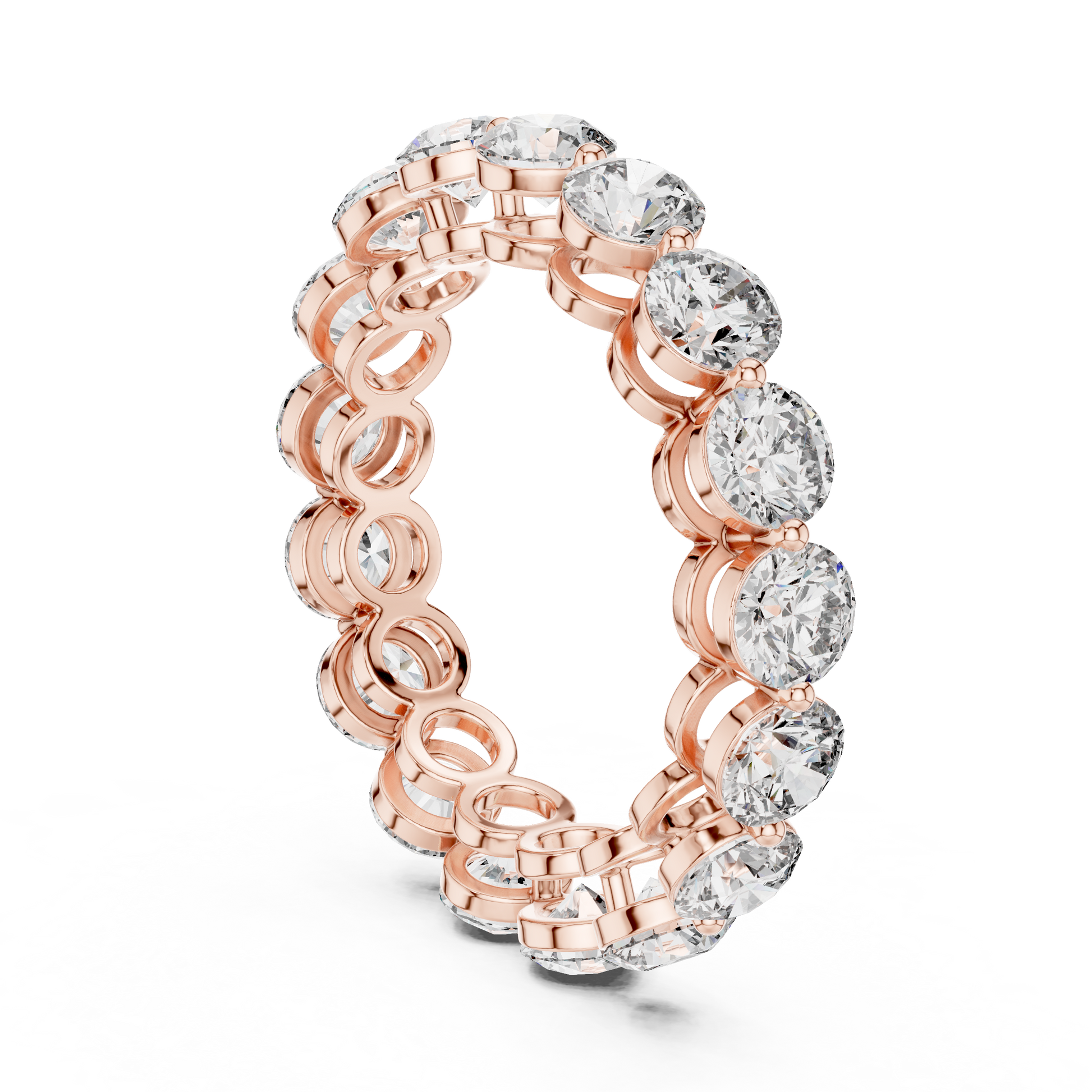 Round Cut Lab Grown Diamond Ring in Rose Gold