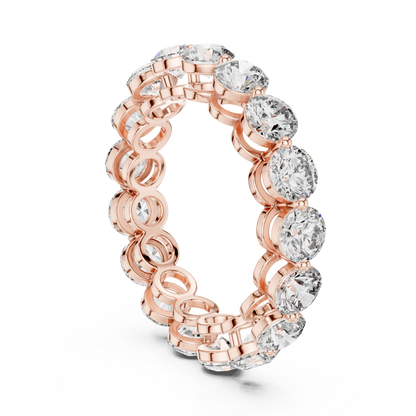 Round Cut Lab Grown Diamond Ring in Rose Gold