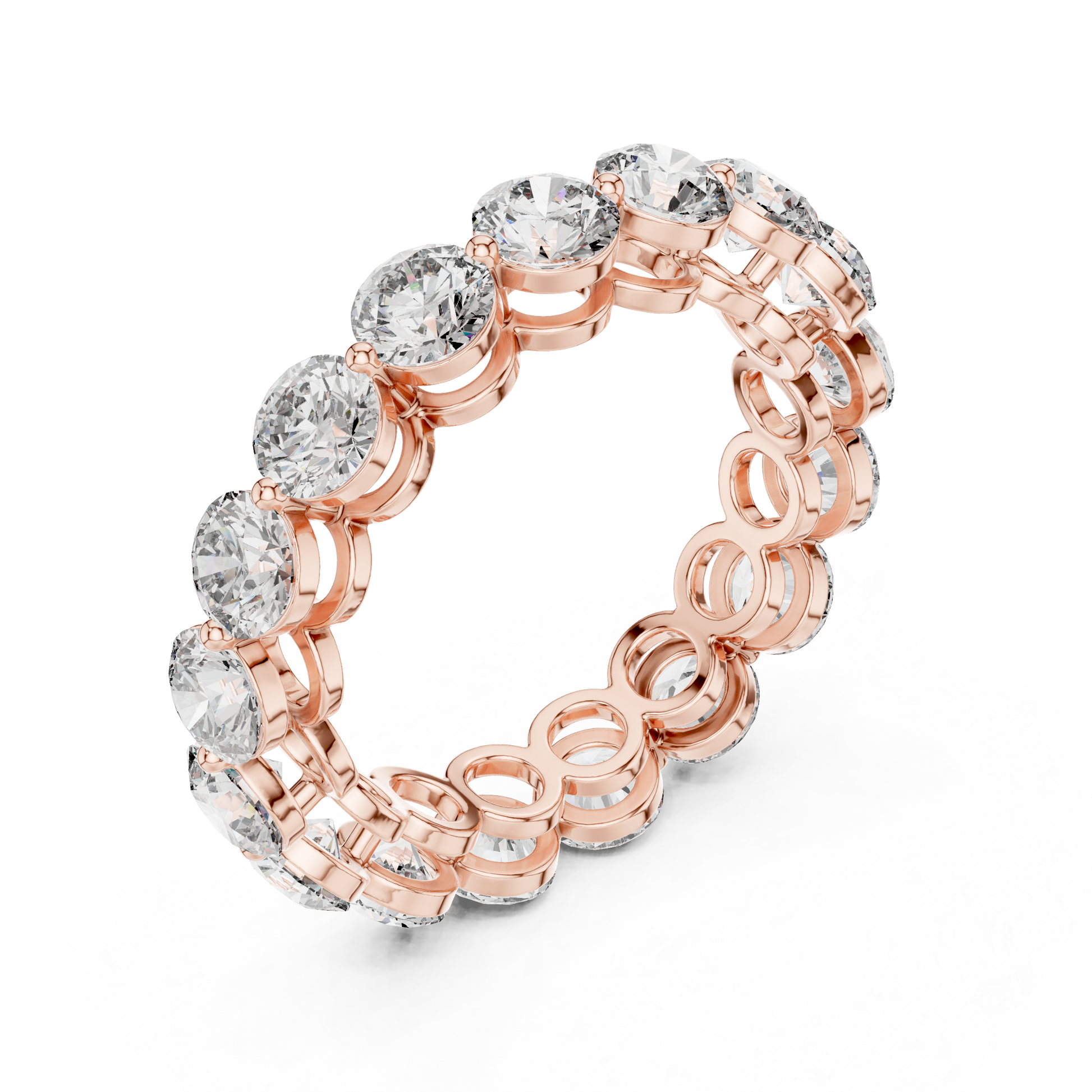 Round Cut Lab Grown Diamond Ring in Rose Gold