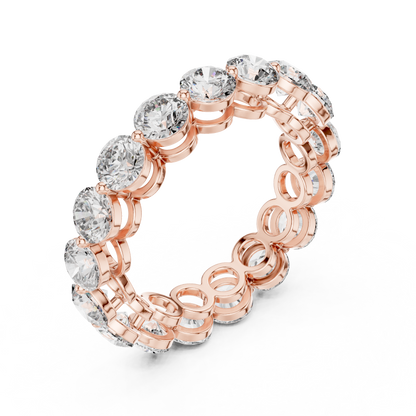 Round Cut Lab Grown Diamond Ring in Rose Gold