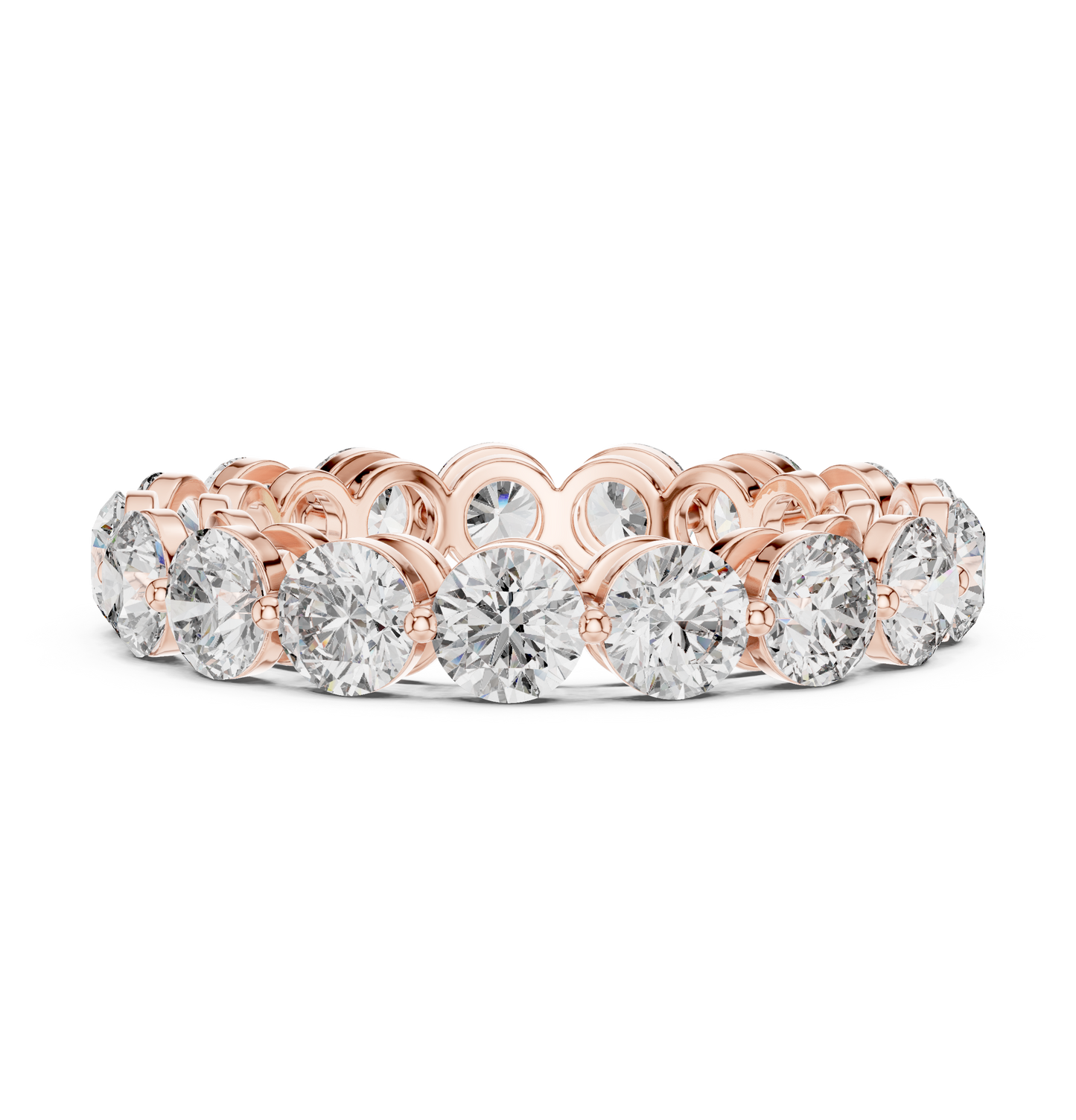 Round Cut Lab Grown Diamond Ring in Rose Gold