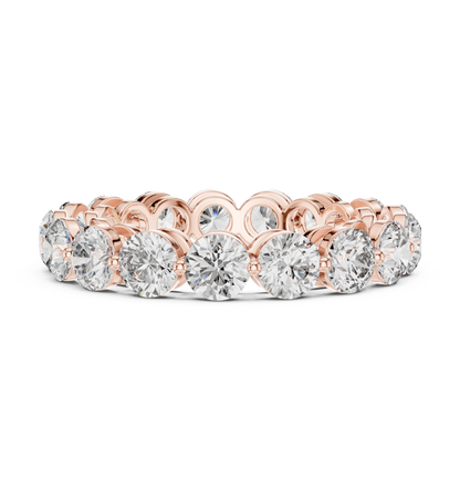 Round Cut Lab Grown Diamond Ring in Rose Gold