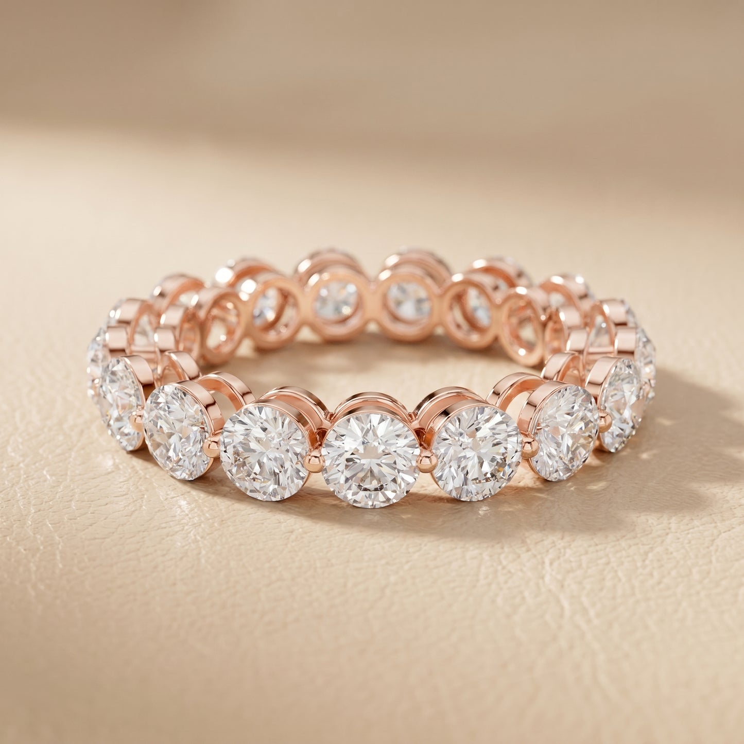 Round Cut Lab Grown Diamond Ring in Rose Gold