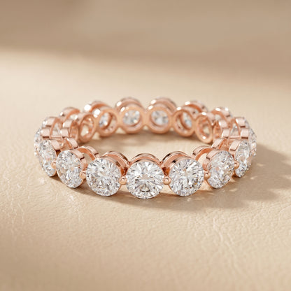 Round Cut Lab Grown Diamond Ring in Rose Gold