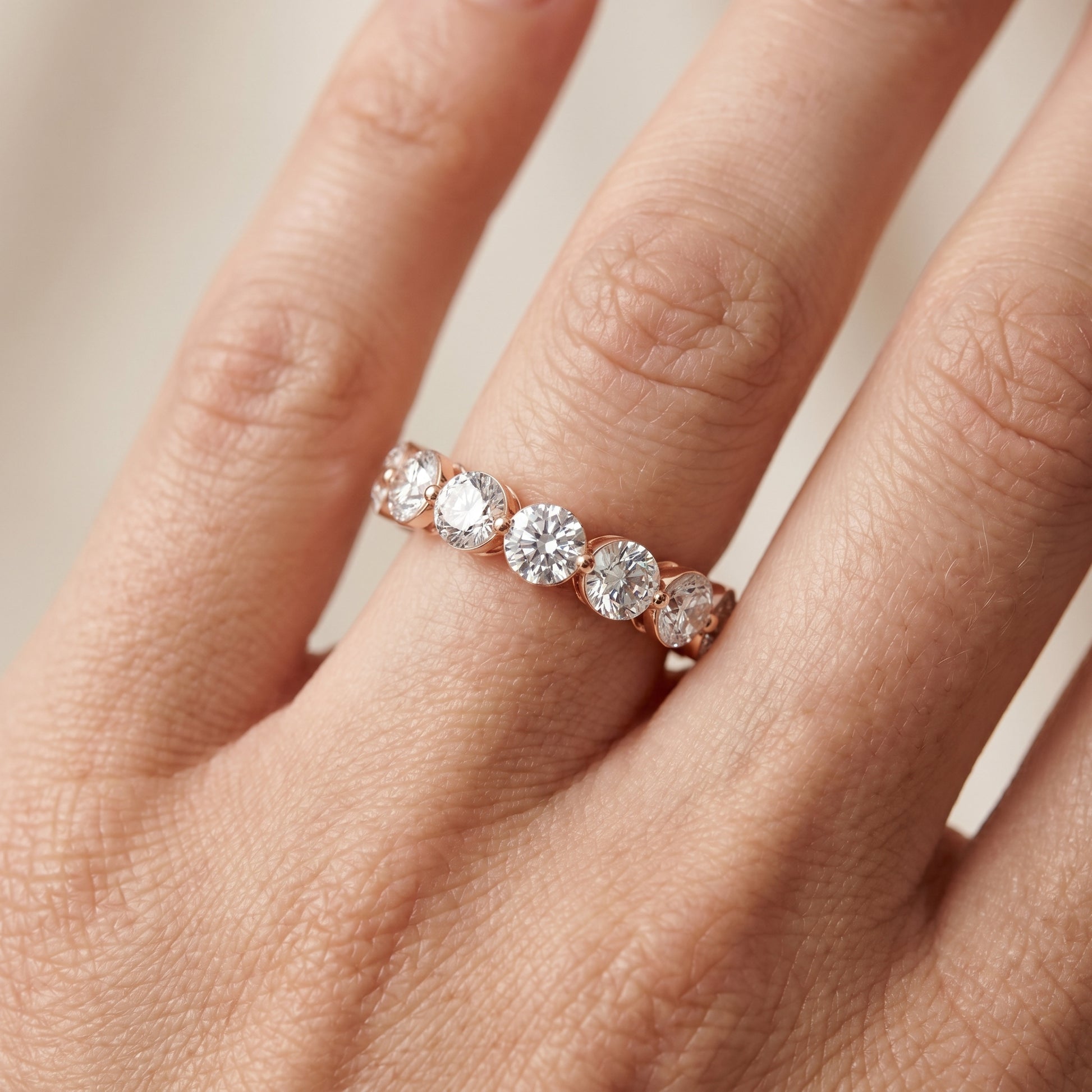 Round Cut Lab Grown Diamond Ring in Rose Gold