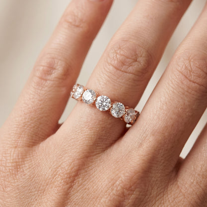Round Cut Lab Grown Diamond Ring in Rose Gold
