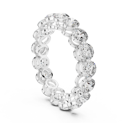 Round Cut Lab Grown Diamond Ring in White Gold