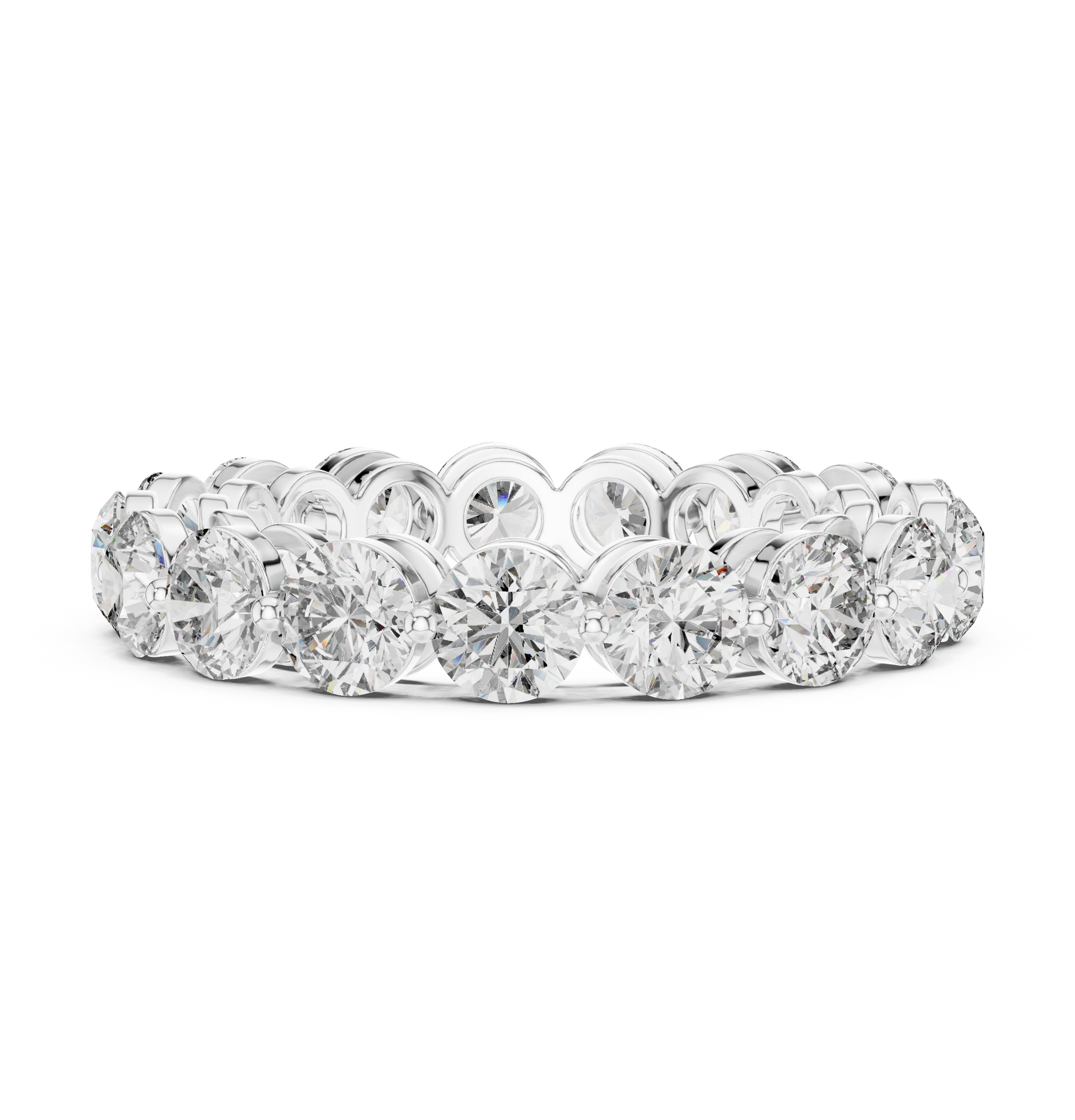 Round Cut Lab Grown Diamond Ring in White Gold