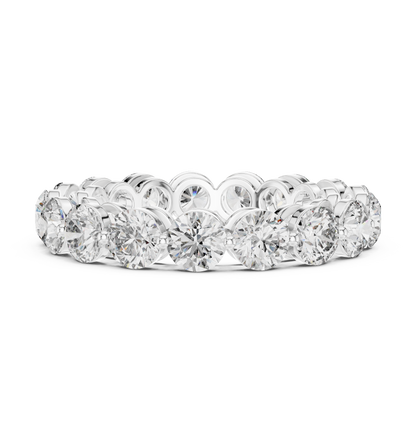 Round Cut Lab Grown Diamond Ring in White Gold