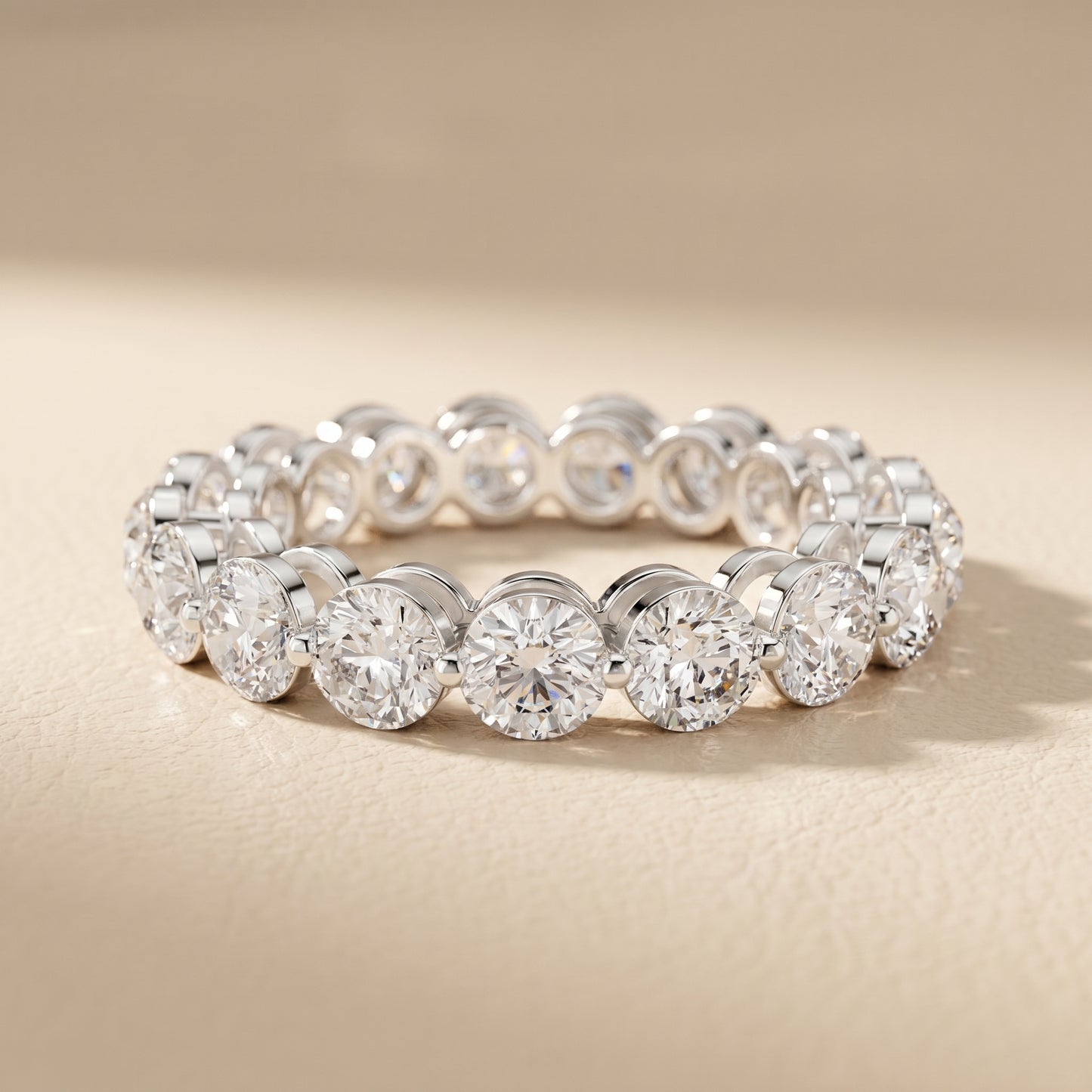 Round Cut Lab Grown Diamond Ring in Platinum