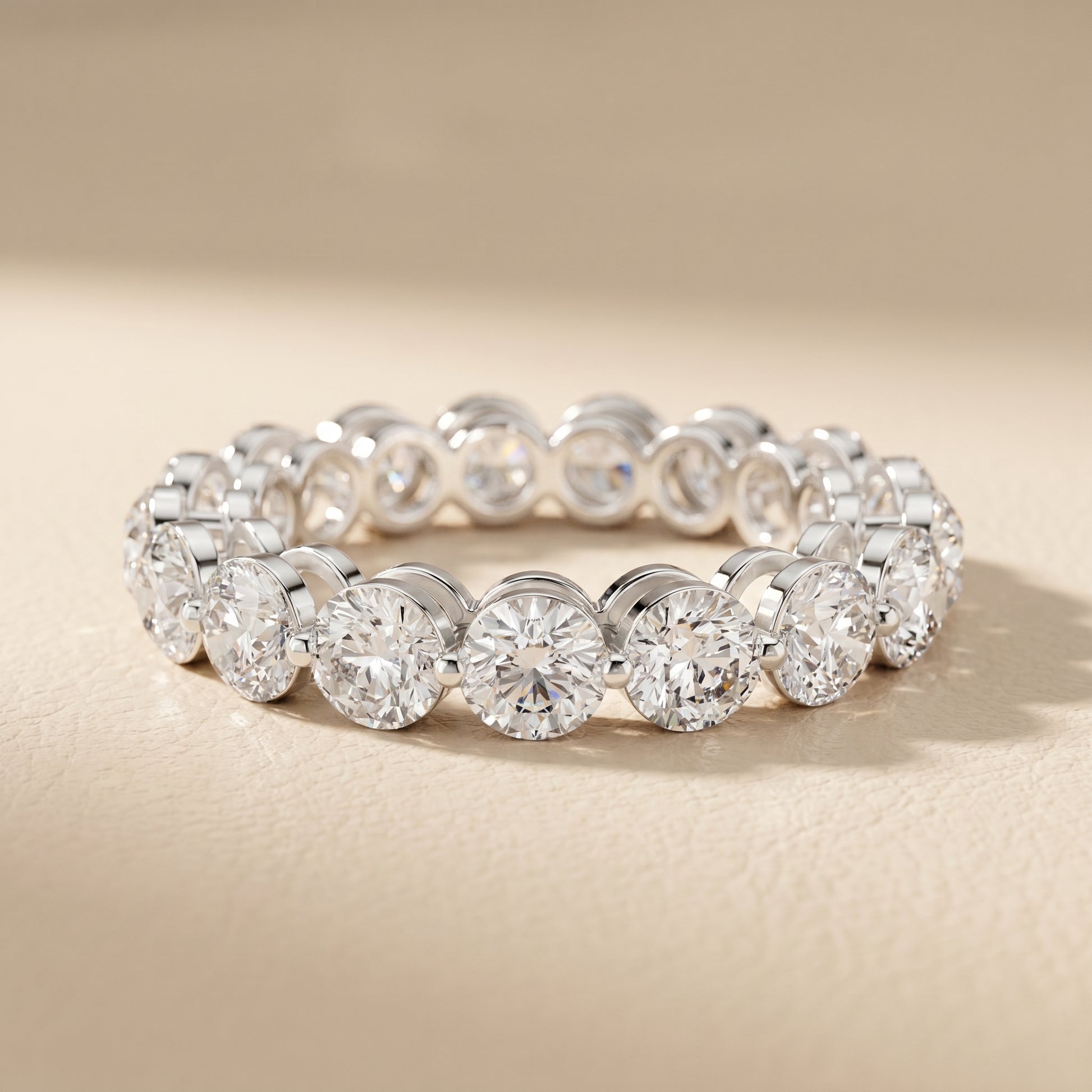 Round Cut Lab Grown Diamond Ring in Platinum
