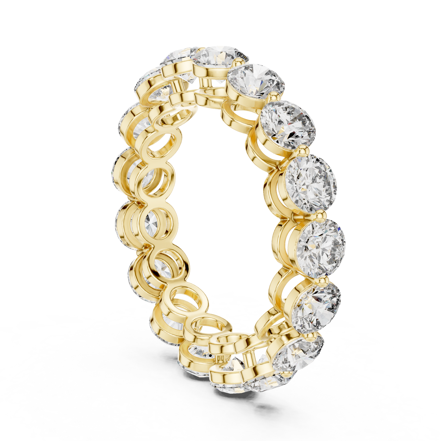 Round Cut Lab Grown Diamond Ring in Yellow Gold