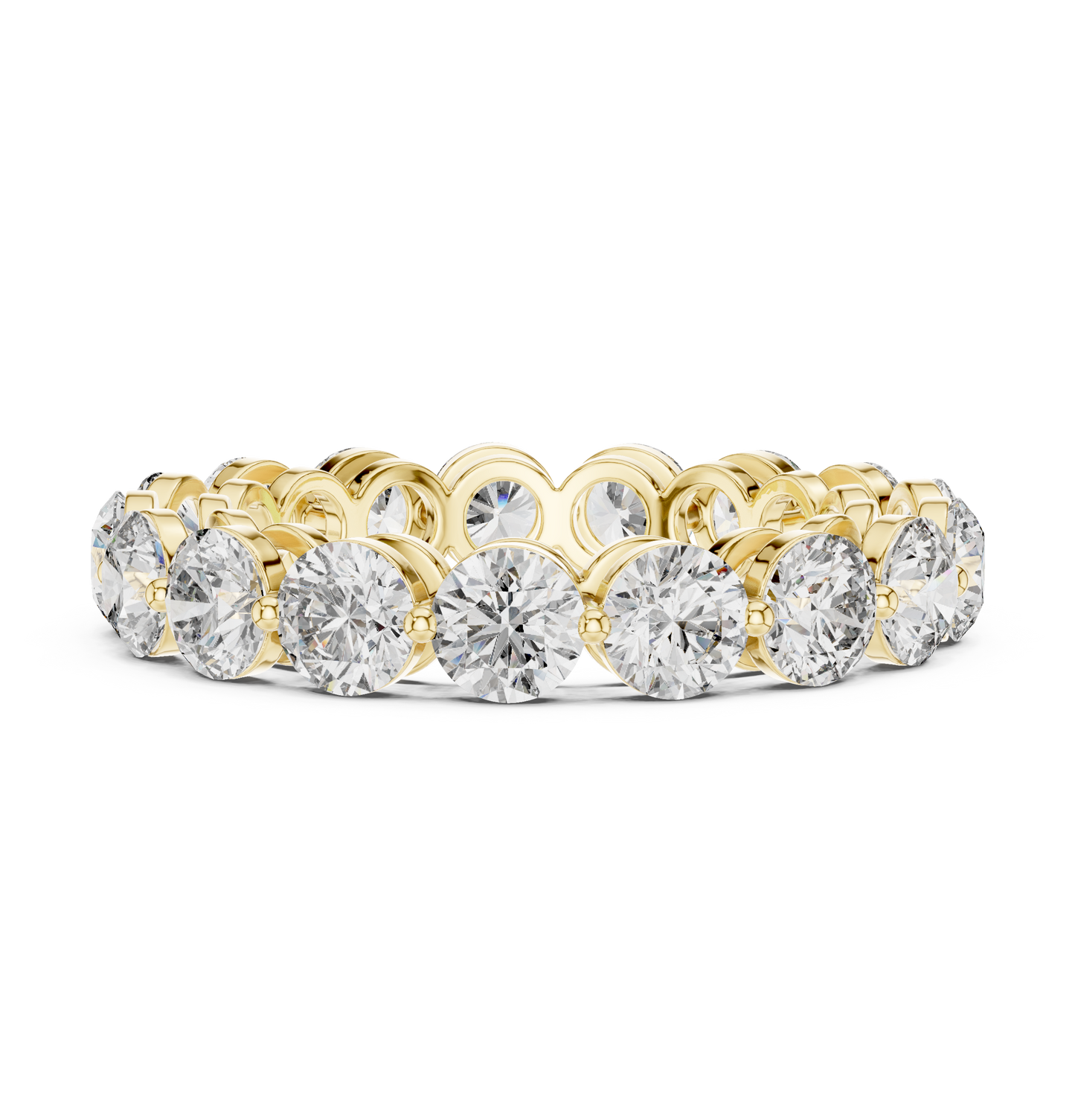 Round Cut Lab Grown Diamond Ring in Yellow Gold