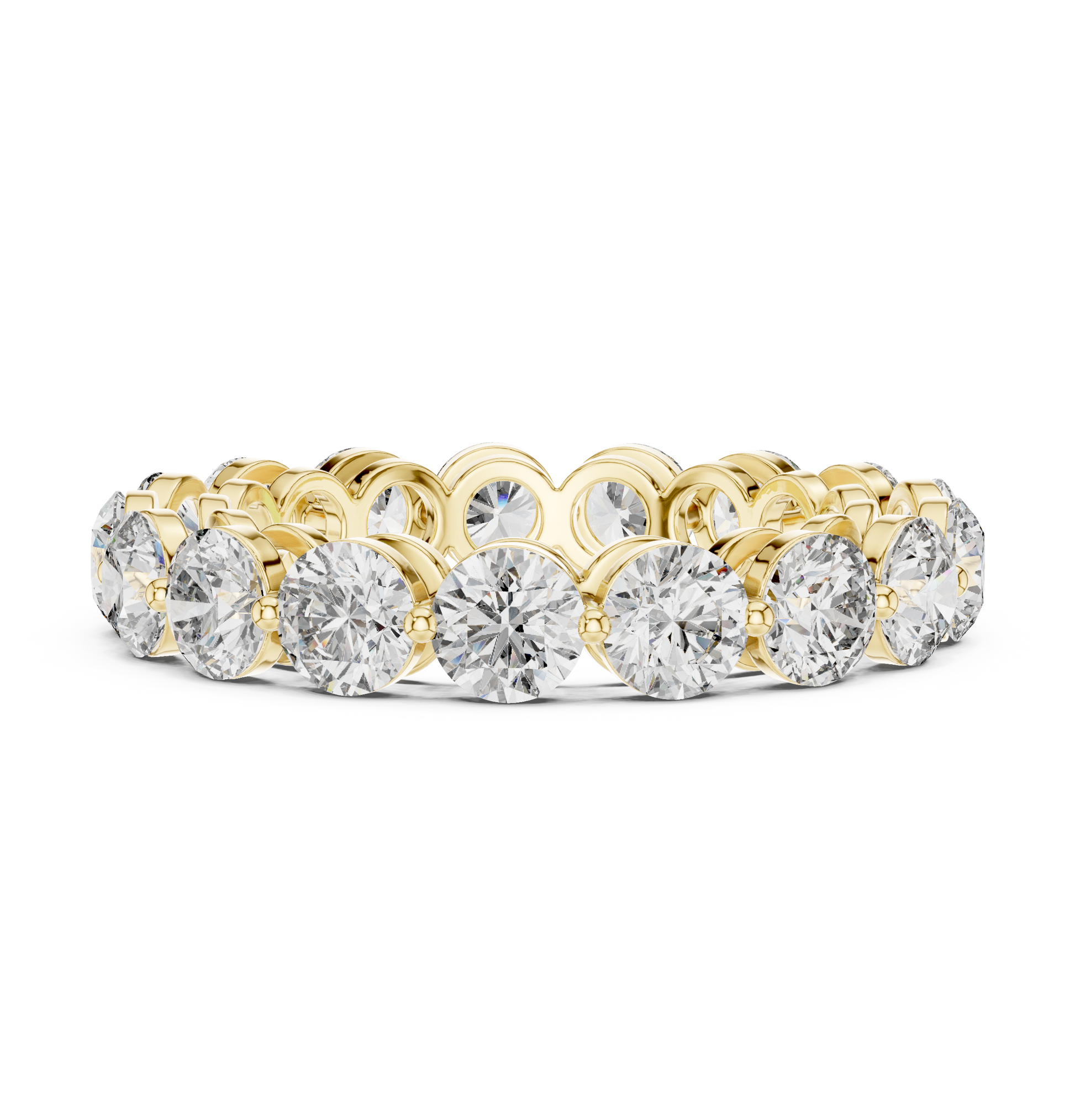 Round Cut Lab Grown Diamond Ring in Yellow Gold