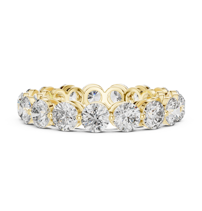 Round Cut Lab Grown Diamond Ring in Yellow Gold