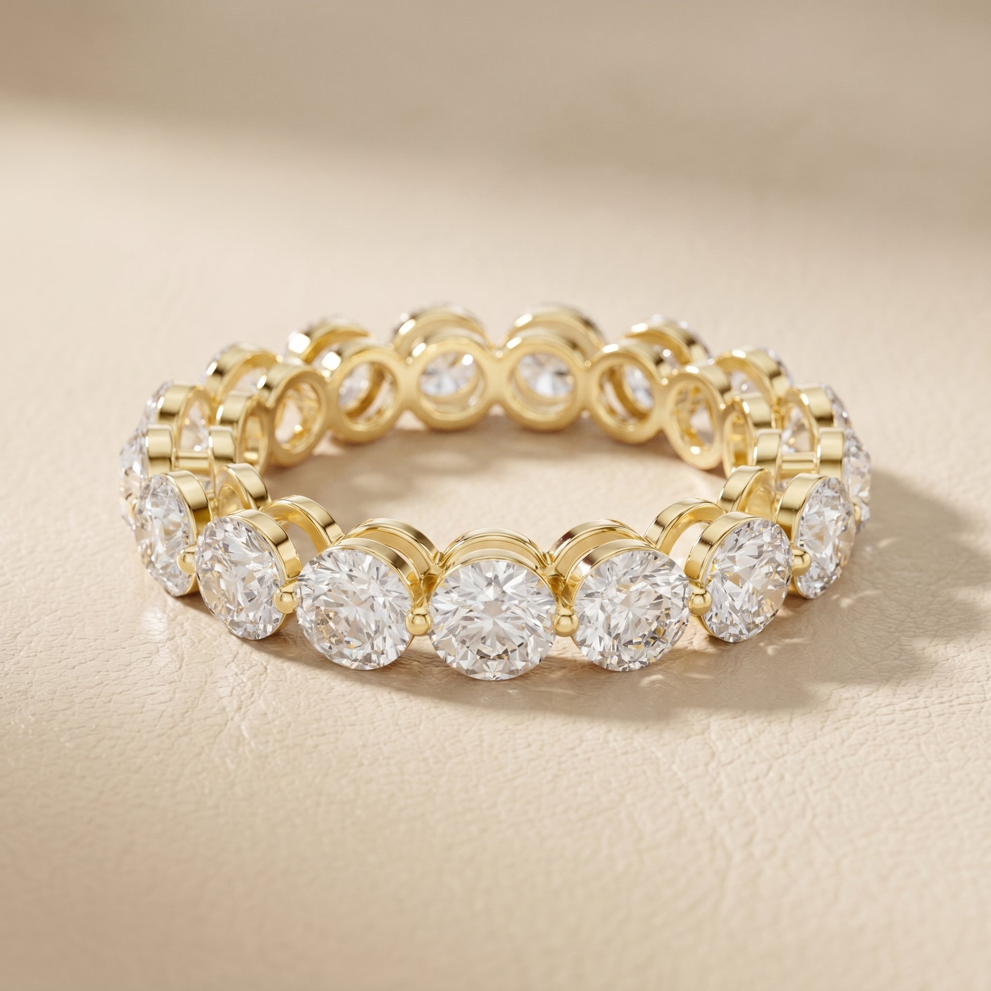 Round Cut Lab Grown Diamond Ring in Yellow Gold