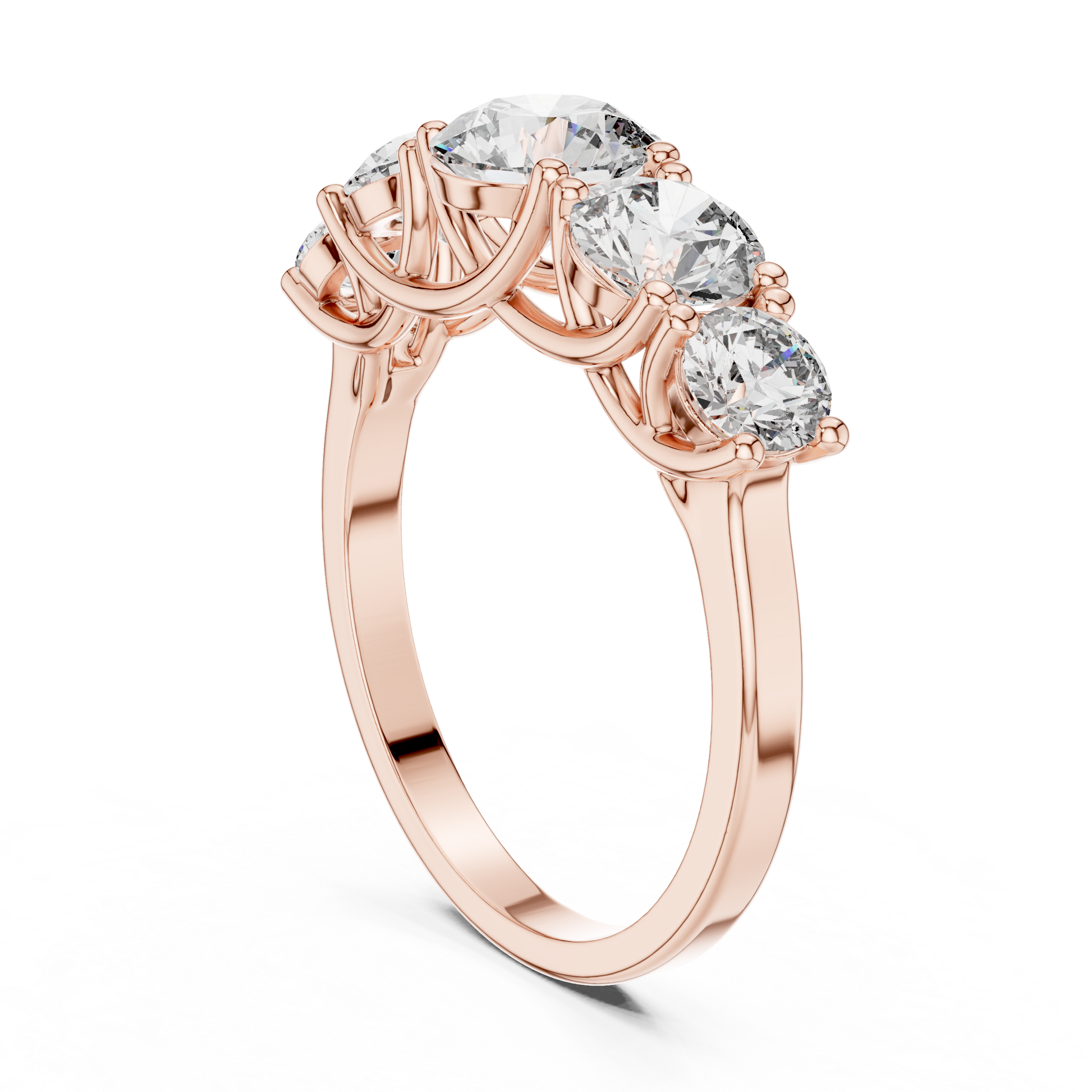 Round Cut Lab Grown Diamond Ring in Rose Gold