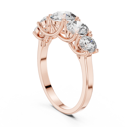 Round Cut Lab Grown Diamond Ring in Rose Gold